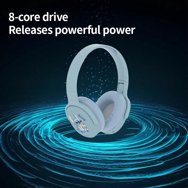 P2961 Headphones Disney Stitch Wireless Bluetooth Earbuds HiFi Stereo Over Ear Headset Gamer Music Sports Earphones TF/AUX