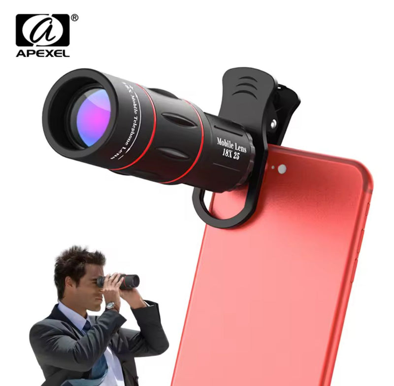 Apexel universal 18x25 zoom monocular hd lente óptica